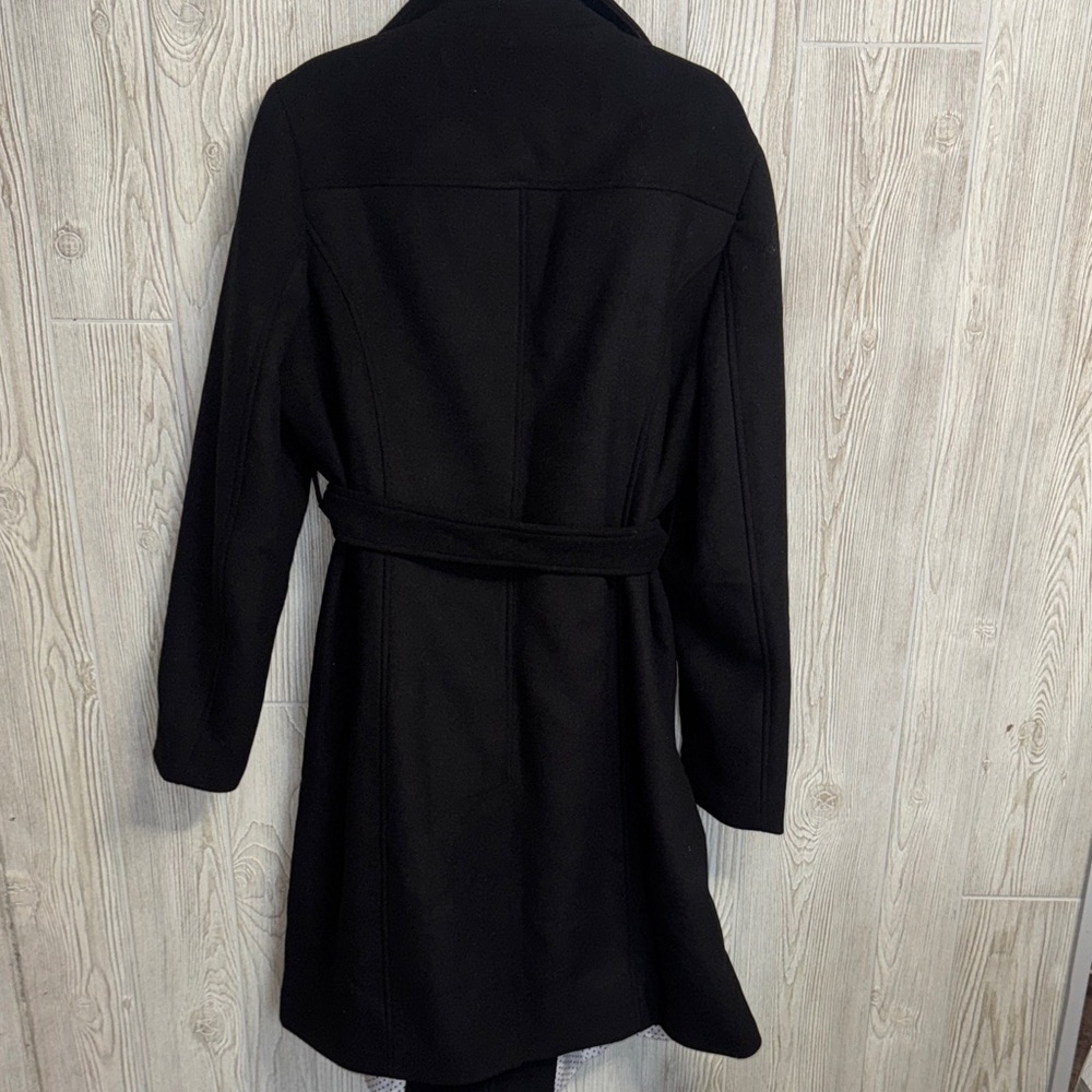 Haute Edition Black Wool Trench Coat - Picture 6 of 8